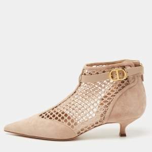 Dior Beige Suede and Mesh Naughtily D Booties Size 39