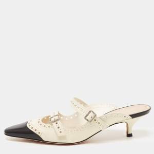 Dior Cream/Black Leather Spectadior Mules Size 37