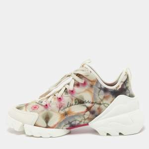 Dior  Multicolor Neoprene and Leather D-Connect Kaleidoscopic Sneakers Size 41