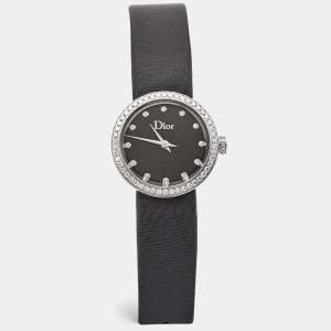 Dior Black Stainless Steel Diamond Satin La D De Dior CD043114A002 Women Wristwatch 25 mm