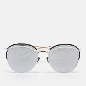 Dior White/Grey Mirrored DiorRound Aviator Sunglasses