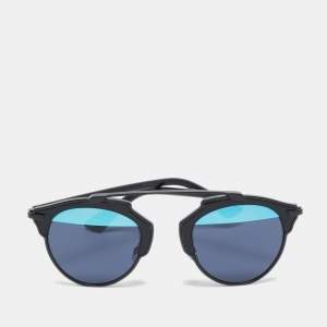 Dior Black/Blue Mirror So Real Aviators Sunglasses