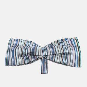 Dior Multicolor Striped Silk Detachable Bow One Size