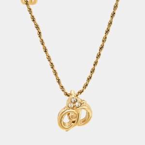 Dior CD Crystals Gold Tone Necklace