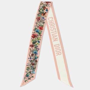 Christian Dior Pink D-Millefiori Mitzah Printed Silk Bandeau Scarf