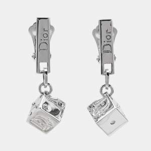 Dior Dice Crystals Silver Tone Earrings