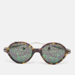 Dior Yellow Havana/Green Mirrored OX8TW Umbrage Round Sunglasses