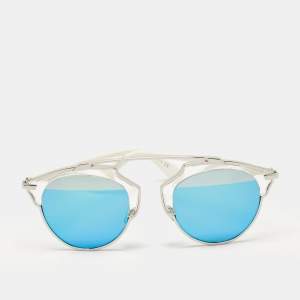 Dior Silver/Blue Mirrored DiorSoReal Aviator Sunglasses