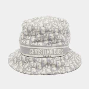 Christian Dior Grey Oblique Jacquard Bucket Hat