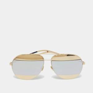 Dior Gold Tone/Grey Mirrored DiorSplit 1 Aviator Sunglasses