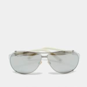 Pre Owned Dior Silver Tone/Grey DiorChicago2 STR Aviator Sunglasses