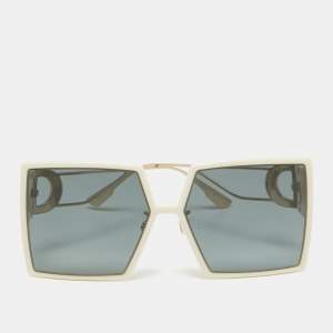 Pre Owned Dior Off White/Black 30 Montaigne Square Sunglasses