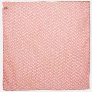 Christian Dior Pink Oblique Print Silk Square scarf