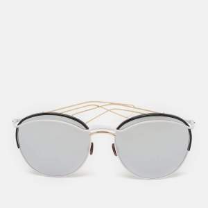 Dior White/Grey Mirrored DiorRound Aviator Sunglasses