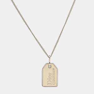 Dior Oblique Enamel Silver Tone Necklace