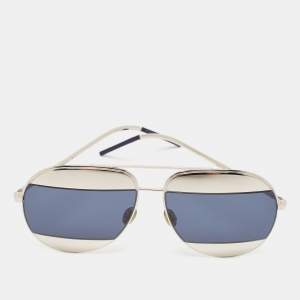 Dior Silver/Blue 010KU DiorSplit 1 Aviator Sunglasses