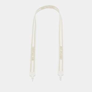 Dior White Logo Embroidered Woven Sunglasses Strap