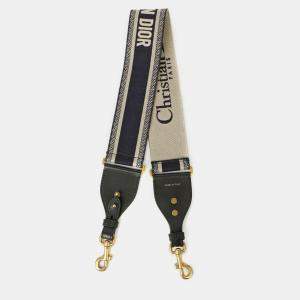 Dior Blue Fabric/Leather Ring Shoulder Strap