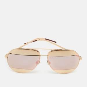 Dior Gold/Grey Mirrored 0000J Split1 Aviator Sunglasses