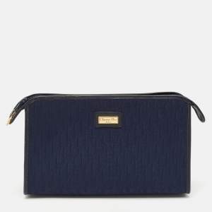Dior Navy Blue Diorissimo Fabric Cosmetic Pouch