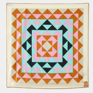 Dior Miss Dior Vintage Cream Geometric Print Silk Scarf