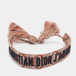 Dior J'Adior Embroidered Woven Fabric Friendship Bracelet