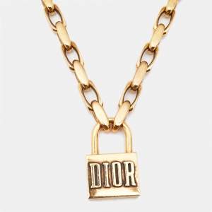Dior Lucky Locket Gold Tone Choker Necklace