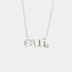 Christian Dior 18K White Gold Diamond Dioramour Pendant Necklace