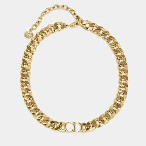 Dior CD Danseuse Etoile Gold Tone Choker Necklace