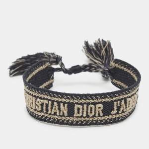 Dior Navy Blue J'adior Woven Friendship Bracelet