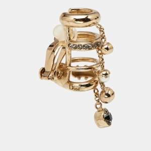 Dior Crystals Gold Tone Single Cuff Earring