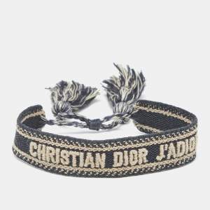 Dior  J'adior Navy Blue Woven Fabric Friendship Bracelet