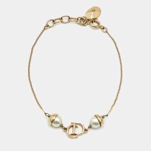 Dior Mise En Dior Faux Pearl Gold Tone Bracelet