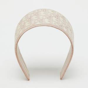 Pre Owned Dior Pink Oblique Pattern Wide Headband