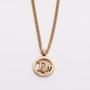 Pre Owned Dior Gold Tone Tie Tack Chain Necktie Accessory 
