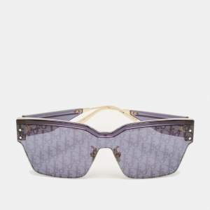 Pre Owned Dior Blue/Gold Tone Oblique Club M4U Shield Sunglasses