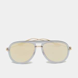 Pre Owned Dior Silver Tone/Pink Mirrored DiorUltime 1 Aviator Sunglasses