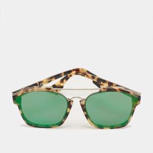 Pre Owned Dior Tortoishelle Brown/Green Mirrored 009FS Abstract Aviator Sunglasses