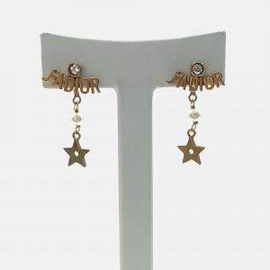 Pre Owned Dior Gold Plated JaDior Earrings