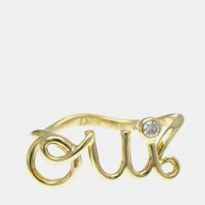 Pre Owned Christian Dior Amour 18K Yellow Gold Fashion Diamond Band Ring 