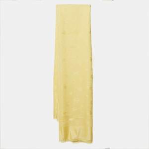 مملوكة مسبقًا Dior Yellow So Dior Silk & Wool Shawl