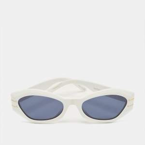 Pre Owned نظارة شمسية ديور ديورسيجناتشر B1U 50B0 عين القطة بيضاء/زرقاء