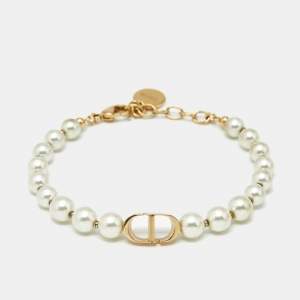 Pre Owned سوار ديور دلاية سي دي لؤلؤ صناعي ومعدن ذهبي اللون 30 مونتين