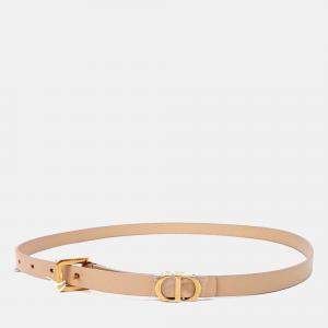 Pre Owned حزام ديور جلد زهري رملي