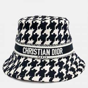 مملوكة مسبقًا Dior Black & White Cotton Bucket Hat