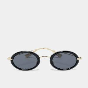 Pre Owned Dior Black/Gold Tone Hypnotic 2 Oval Sunglasses