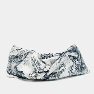 مملوكة مسبقًا رباط رأس ديور حرير تويل دي جوي سافاج أزرق كحلي/أبيض