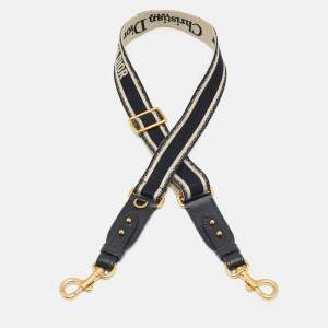 Pre Owned حزام حقيبة كتف ديور كانفاس مطرز بشعار وردي/كحلي