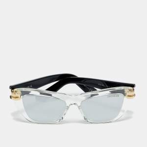 Pre Owned Dior Black/Silver Mirrored Cdior B2U 89A4 Cat Eye Sunglasses