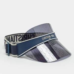 Pre Owned Christian Dior Navy Blue Oblique DiorClub V1U Sun Visor